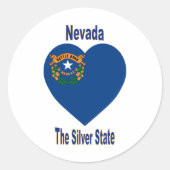 Nevada vlag hart ronde sticker (Voorkant)