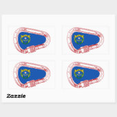 Nevada Vlag klimmer Carabiner Rechthoekige Sticker (Vel)