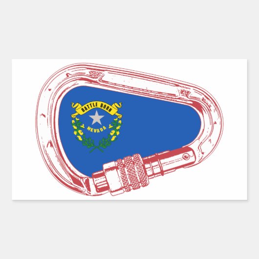 Nevada Vlag klimmer Carabiner Rechthoekige Sticker (Voorkant)