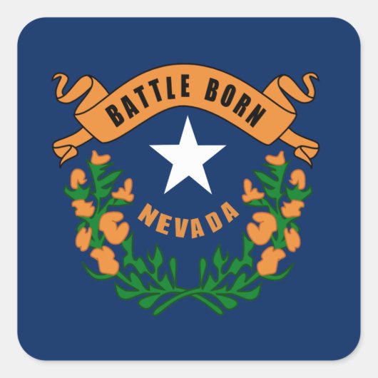 Nevada vlag vierkante sticker (Voorkant)