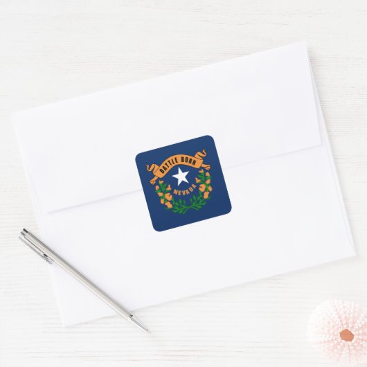Nevada vlag vierkante sticker (Envelop)