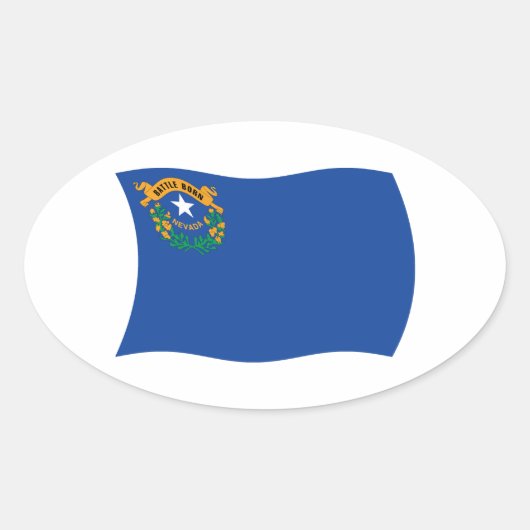Nevada Vlagsticker Ovale Sticker (Voorkant)