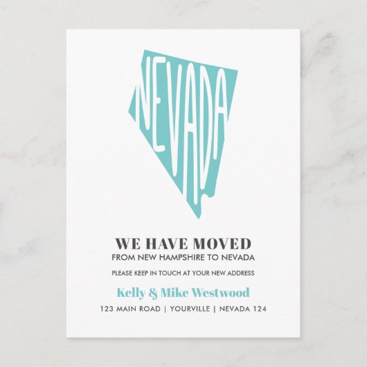 NEVADA We hebben New address New Home verplaatst Briefkaart (Voorkant)