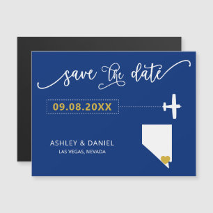 Nevada Wedding Save the Date Card, Map Magnetische Uitnodiging