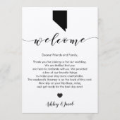 Nevada Wedding Welcome Letter & Route Kaart (Voorkant)