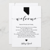 Nevada Wedding Welcome Letter & Route Kaart (Voorkant / Achterkant)