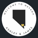 Nevada Wedding Welcome Sticker voor Treat Box Bag<br><div class="desc">Gebruik deze sticker om de welkomstzakken te etiketteren of dozen te behandelen voor je gasten uit het hotel in de stad,  en ze welkom te heten in Nevada!</div>
