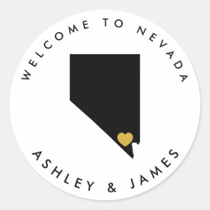 Nevada Wedding Welcome Sticker voor Treat Box Bag