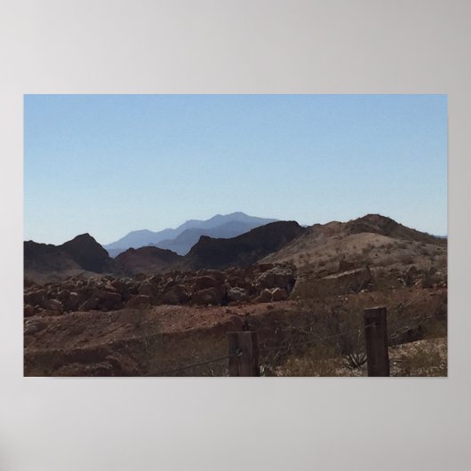Nevada Woestijn Bergen Poster (Voorkant)