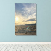Nevada Woestijn Zonsondergang – Verticale Gouden L Canvas Afdruk (Insitu (Houten vloer))