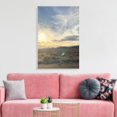 Nevada Woestijn Zonsondergang – Verticale Gouden L Canvas Afdruk (Insitu (Woonkamer))