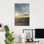Nevada Woestijn Zonsondergang – Verticale Gouden L Poster (Thuiskantoor)