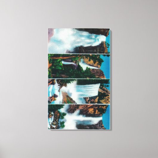 Nevada, Yosemite, Vernal en Bridal Veil Herfsten Canvas Afdruk (Voorkant)