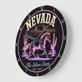 Nevada Zilveren Staat Paard Grote Klok (Hoek)