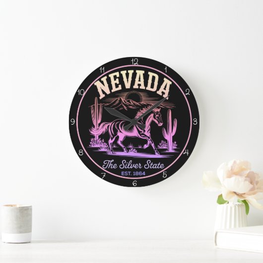 Nevada Zilveren Staat Paard Grote Klok (Huis)