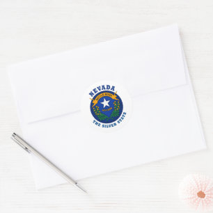 NEVADA ZILVEREN STAATSVLAG RONDE STICKER