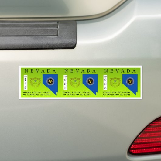 Nevada Zombie Hunting Permit Bumpersticker (Op auto)