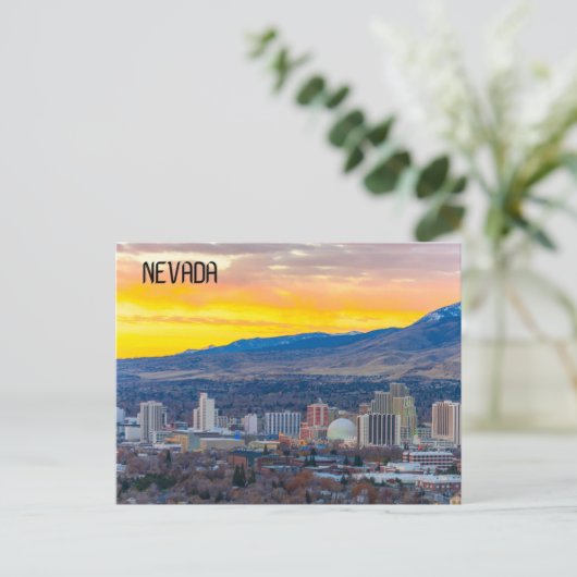 Nevada Zonsondergang Over Bergen Briefkaart (Staand voorkant)