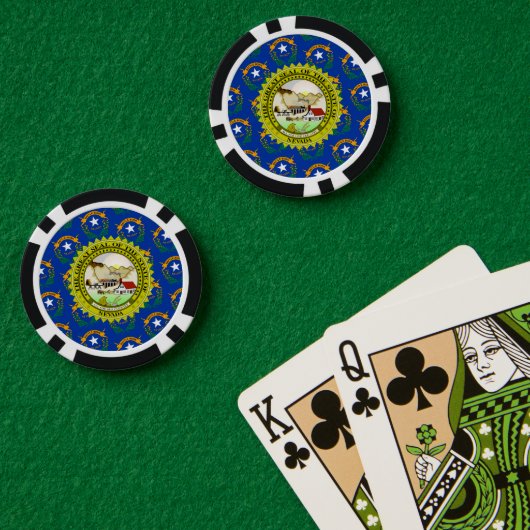 Nevadan Flag & Seal, Nevada Poker Chips (Pokertafel (Dubbel))