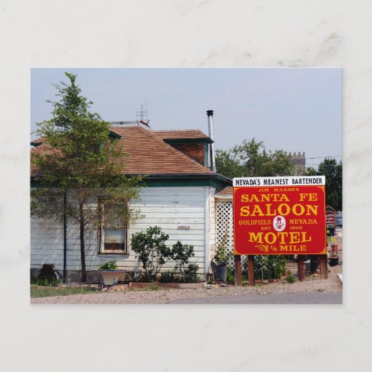 "Nevada's Betste Bartender." Goldfield Nevada Briefkaart (Voorkant)