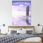 Nevados de Chillan, Chili Snowboarding poster. Canvas Afdruk (Insitu (Slaapkamer))