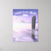 Nevados de Chillan, Chili Snowboarding poster. Canvas Afdruk (Voorkant)
