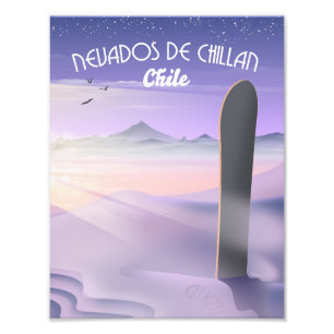 Nevados de Chillan, Chilië Snowboarden poster. Foto Afdruk