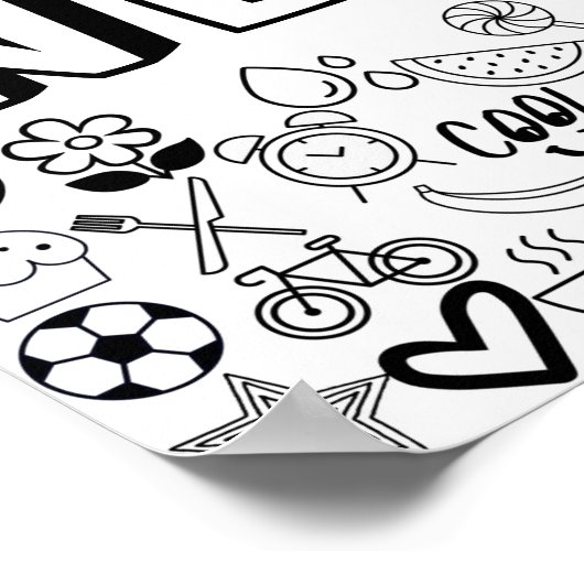 'NEVAEH' Color-it-Yourself-contourontwerp Poster (Hoek)