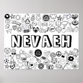 'NEVAEH' Color-it-Yourself-contourontwerp Poster (Voorkant)