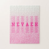 Nevaeh Cute Pink Custom Girly Name Legpuzzel (Verticaal)