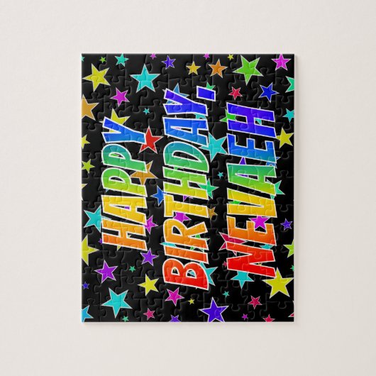 "NEVAEH" First Name, Fun "HAPPY BIRTHDAY" Legpuzzel (Verticaal)