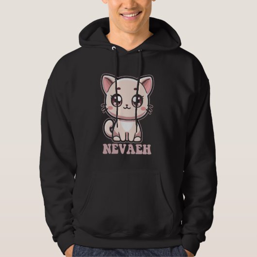 Nevaeh Schattige Kitty Cat Design voor Meisjes Naa Hoodie (Voorkant)