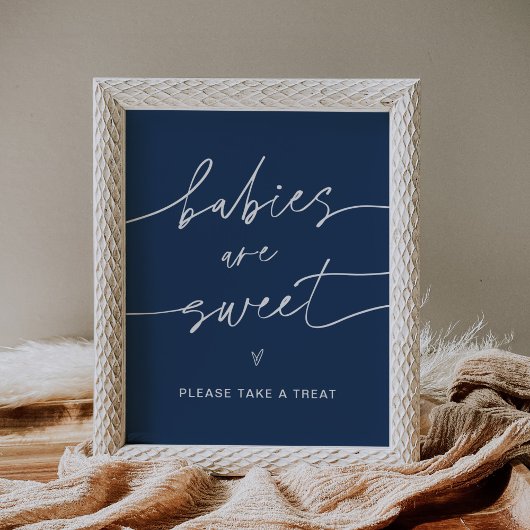 Neve baby's zijn lief Baby shower teken navy Poster