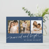 NEVE Getrouwd en Bright Wedding Holiday Kaart (Staand voorkant)