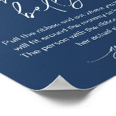NEVE Hoe groot is haar buik Baby shower spel Navy Poster (Hoek)