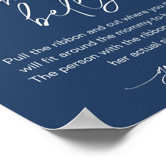 NEVE Hoe groot is haar buik Baby shower spel Navy Poster (Hoek)