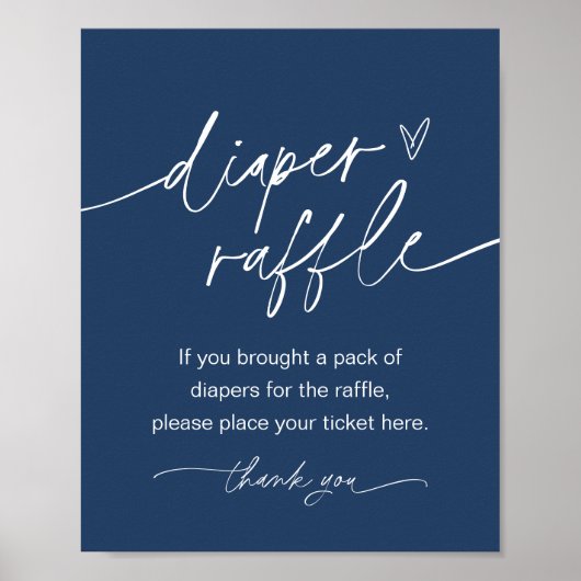 NEVE Luier Raffle Baby shower Spel Sign Poster (Voorkant)