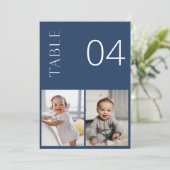 NEVE marineblauw Kindertijd fototafel nummer Kaart (Staand voorkant)