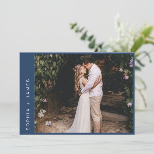 NEVE minimale Elopement bruiloft aankondiging (Staand voorkant)