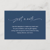 NEVE minimalistische marine, maar een opmerking va Informatiekaartje (Voorkant)