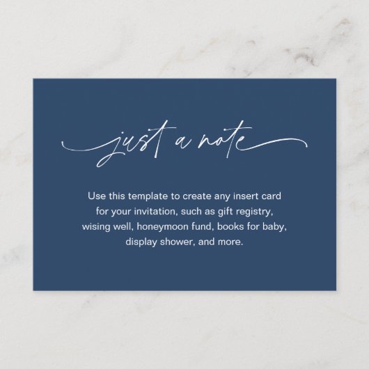 NEVE minimalistische marine, maar een opmerking va Informatiekaartje (Voorkant)