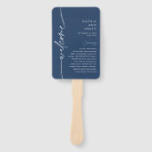 NEVE Modern Navy Wedding Programme (set van 10) Handwaaier (Voorkant)