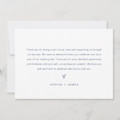 NEVE Navy Blue foto bruiloft bedankje Kaart (Achterkant)