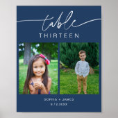 NEVE Navy Blue Kindertijd Foto's Tafelnummer 8x10 Poster (Voorkant)