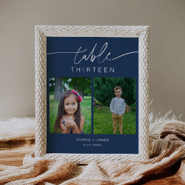 NEVE Navy Blue Kindertijd Foto's Tafelnummer 8x10 Poster