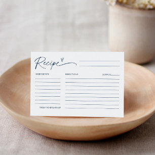 NEVE Navy Blue Recipe Vrijgezellenfeest Informatiekaartje
