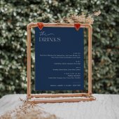 NEVE Navy bruiloft Bar Drink Menu Sign Poster
