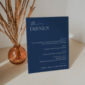 NEVE Navy Bruiloft Drink Bar Menu Reclamebord Met Voetstuk