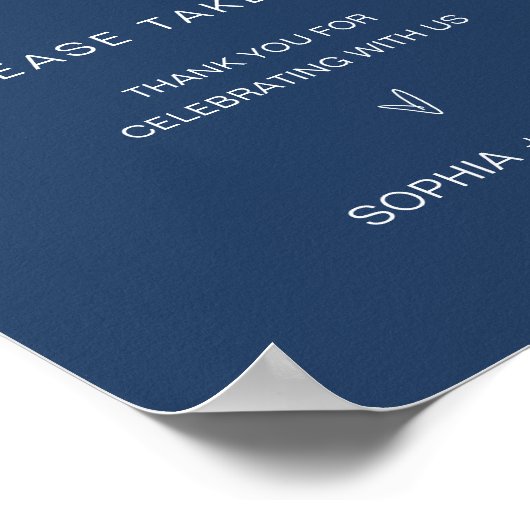 NEVE Navy bruiloft gunsten teken Poster (Hoek)