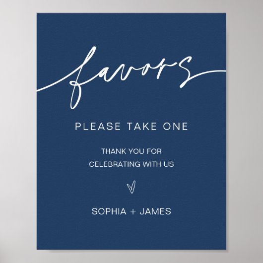 NEVE Navy bruiloft gunsten teken Poster (Voorkant)
